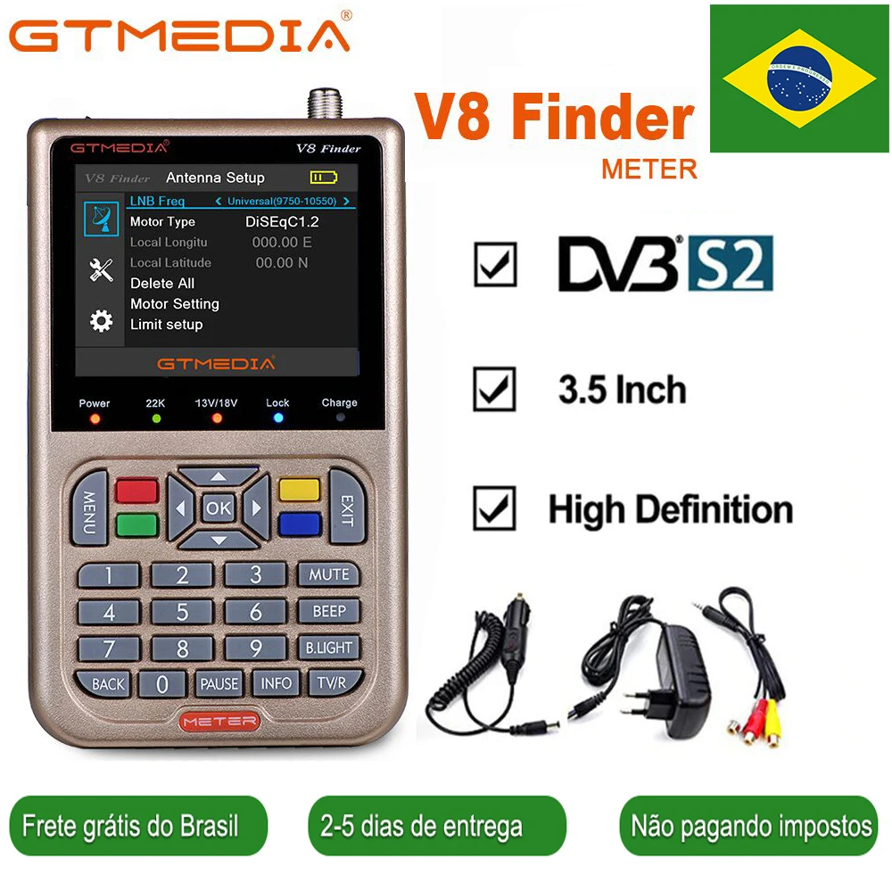 GTmedia V8 Finder метр Цифровой спутниковый Finder HD DVB-S2/S2X ACM высокой четкости 3," ЖК-дисплей с батареей 3000 мАч LNB Sat finder