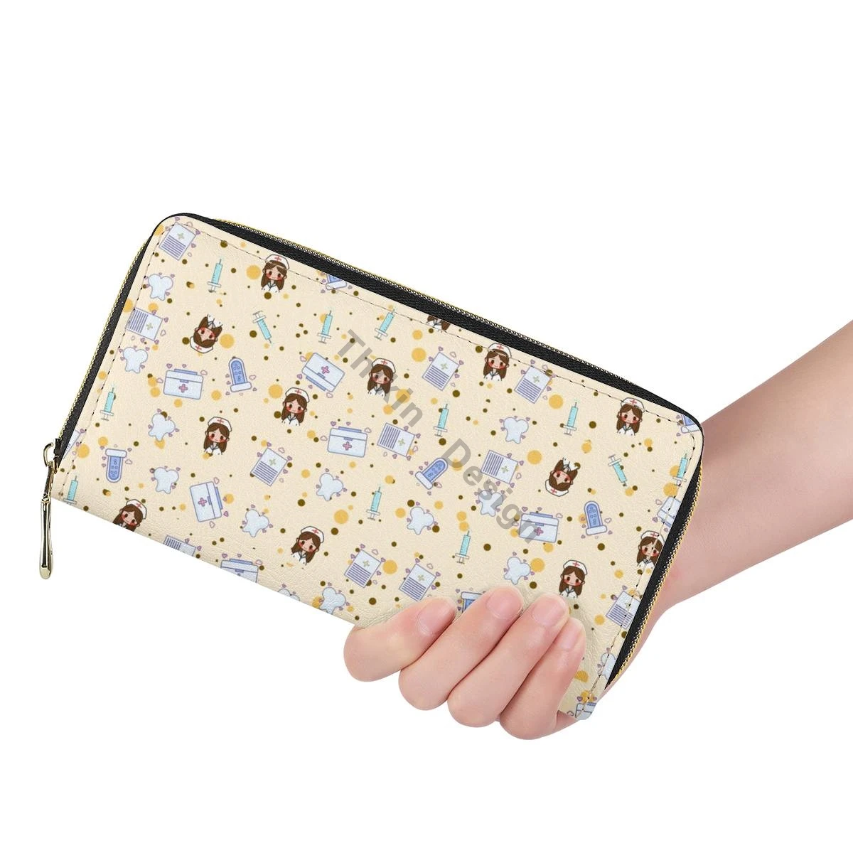 

Nurse Cute Pattern Long Wallets Zipper Phone Bag Card Holder For Punk Ladies Clutch Purse Carteira Handbags Notecase 2021