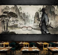 custom mural wallpaper 3d5d8d large mural chinese ukiyo e samurai landscape painting restaurant tooling background wall