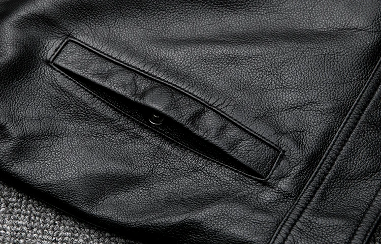 AMEKAJI head layer cowhide retro stone mill do old leather leather motorcycle leather jackets men brief paragraph