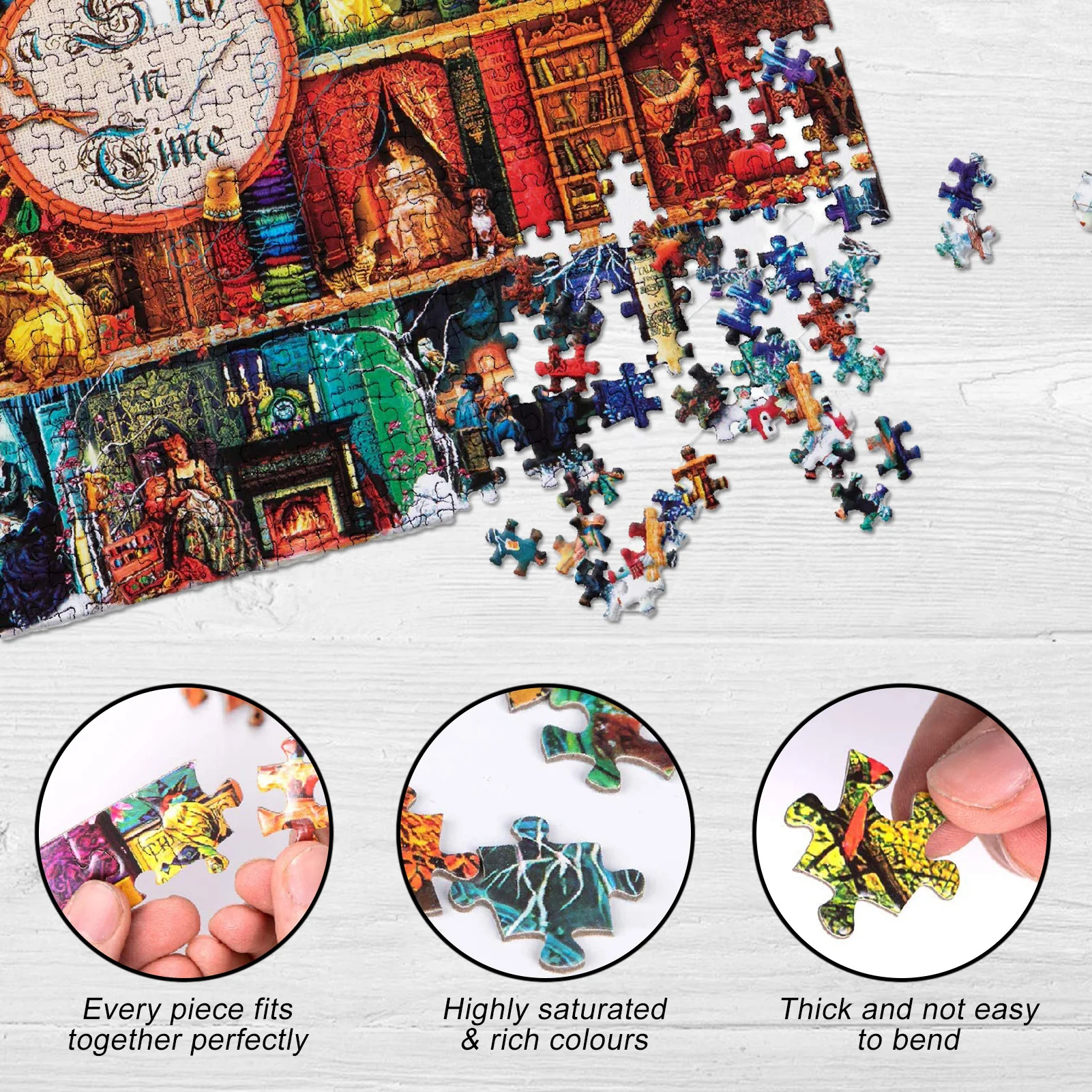 

1000 Piece Puzzles Large Jigsaw Puzzle Wooden Paper Puzzles Toys Educational Puzzle For Kids Adults Bedroom Decoration Stickers