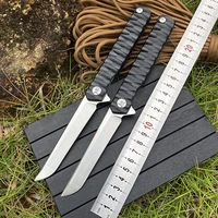 hysenss s35vn steel folding knife g10 handle portable outdoor camping multifunctional military self defense knife straight knife