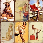 Сексуальные красавицы ретро-таблички Плакат Металлический Знак Плакат винтажная жестяная тарелка живопись Декор Бар Магазин паб Wall Art Наклейки