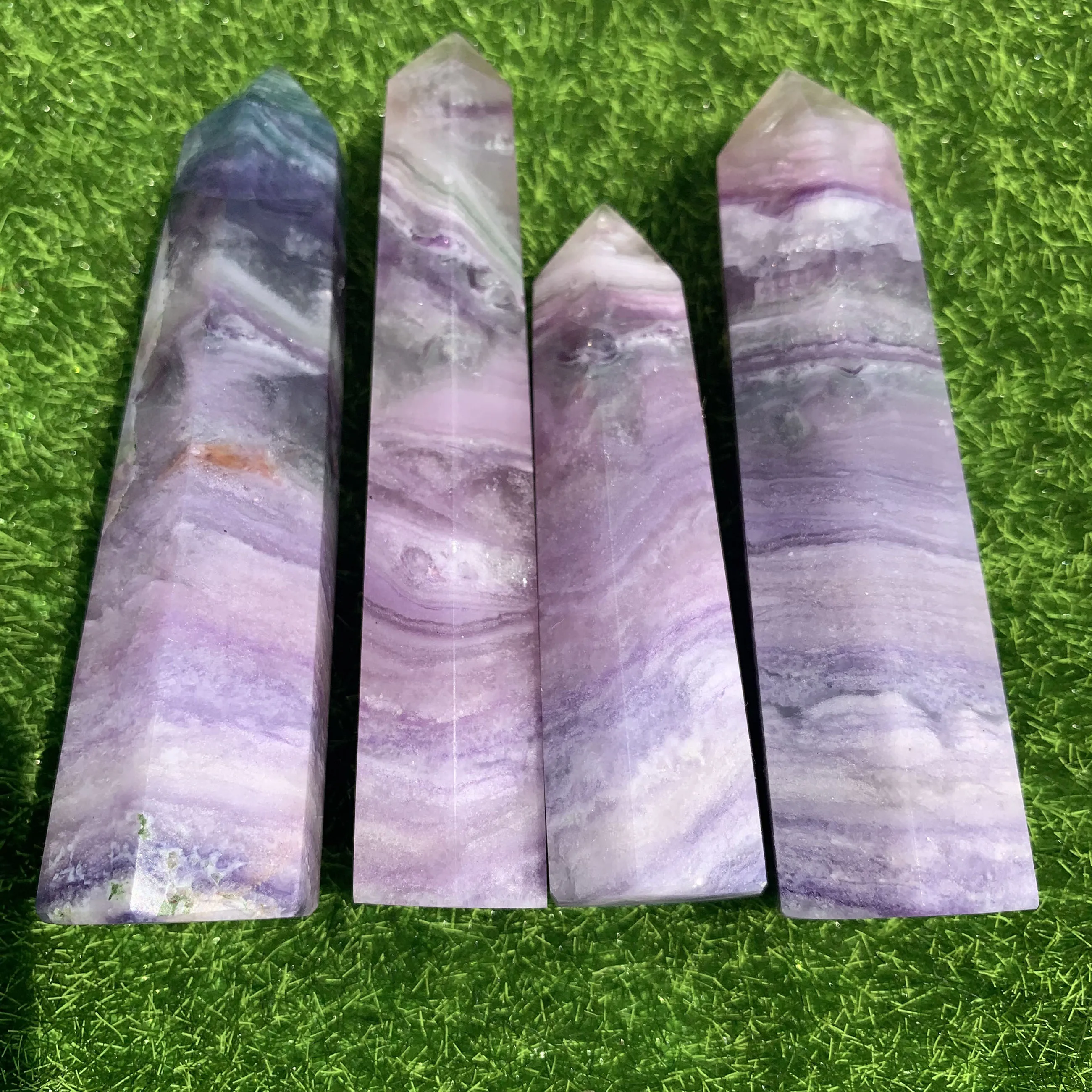 

High Quality Natural Rare Silk Roads Fluorite Stone Crystal Stone Point Healing Crystal Stone Decor Home Decoration
