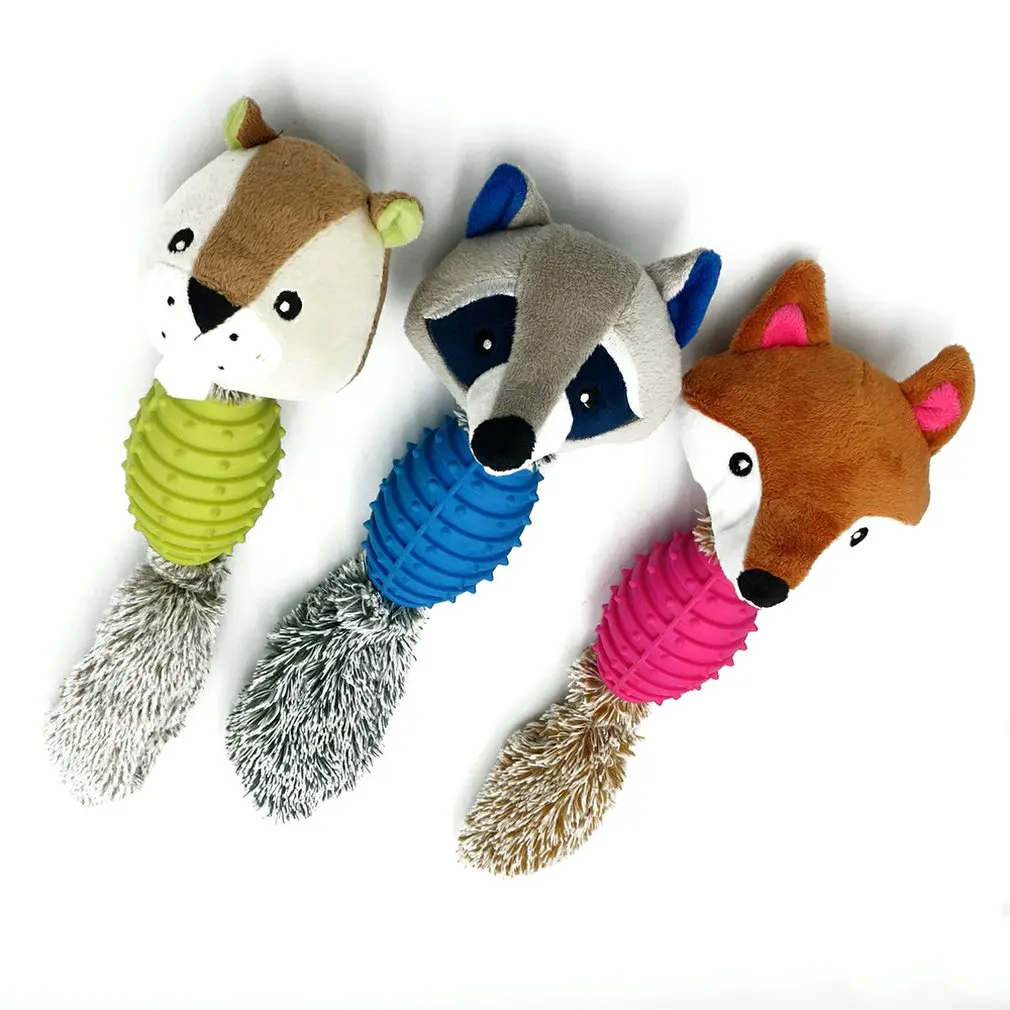 Игрушка для домашних животных из плюша и пластика Лисий тюлень енот в форме