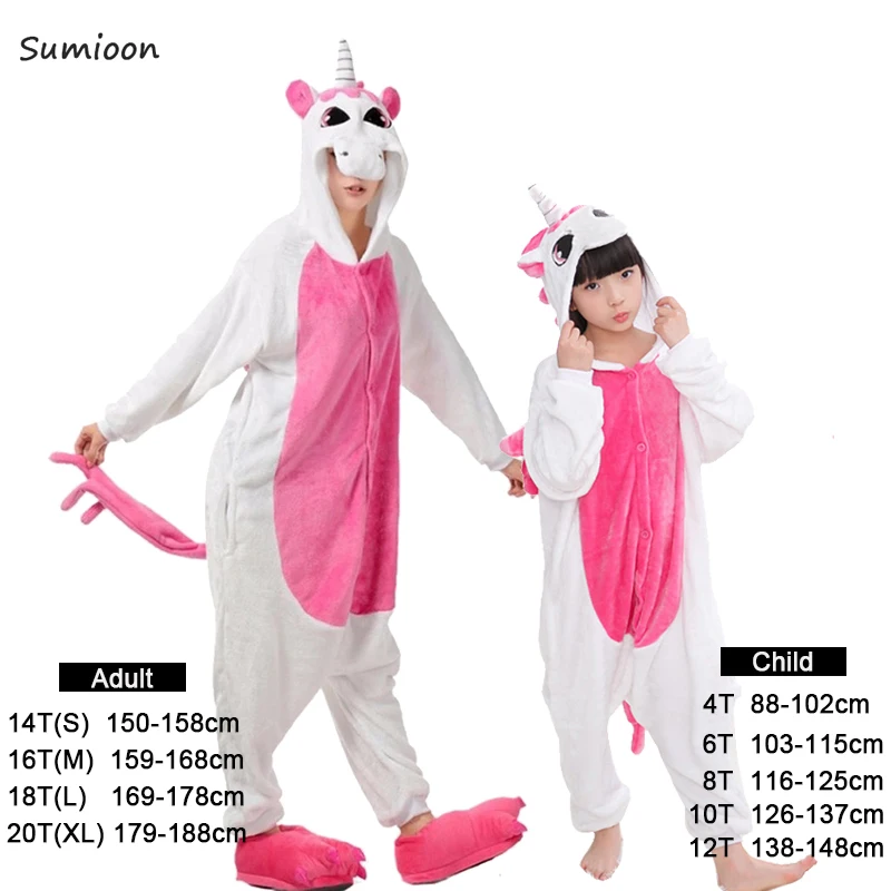 Rose Unicorn Kuguurumi Onesie/Детская Пижама для девочек и мальчиков; Пижама с единорогом для женщин; Детский костюм; зимняя Пижама с изображением животных, стежка, пингвина, Единорога; детская пижама - Цвет: Rose Unicorn