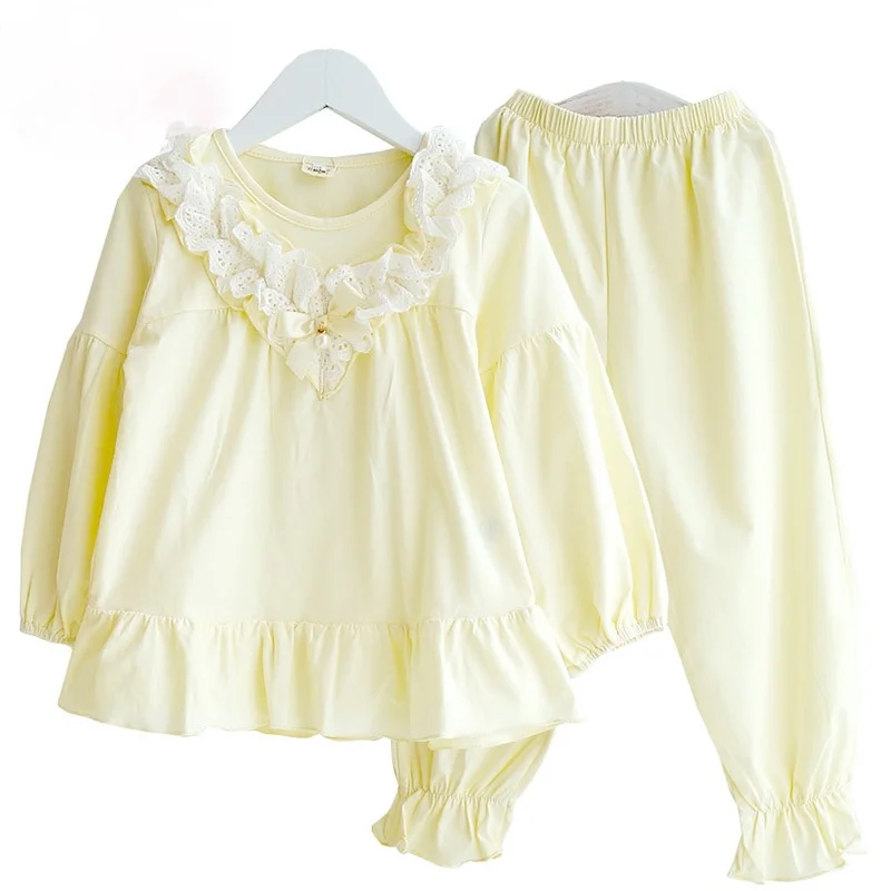 

Family Matching Clothes Mom And Me Homewear Sets Women Long Sleeve Top Pants Solid Pink Baby Girl Cotton Sleepsuit 2PCS Sets