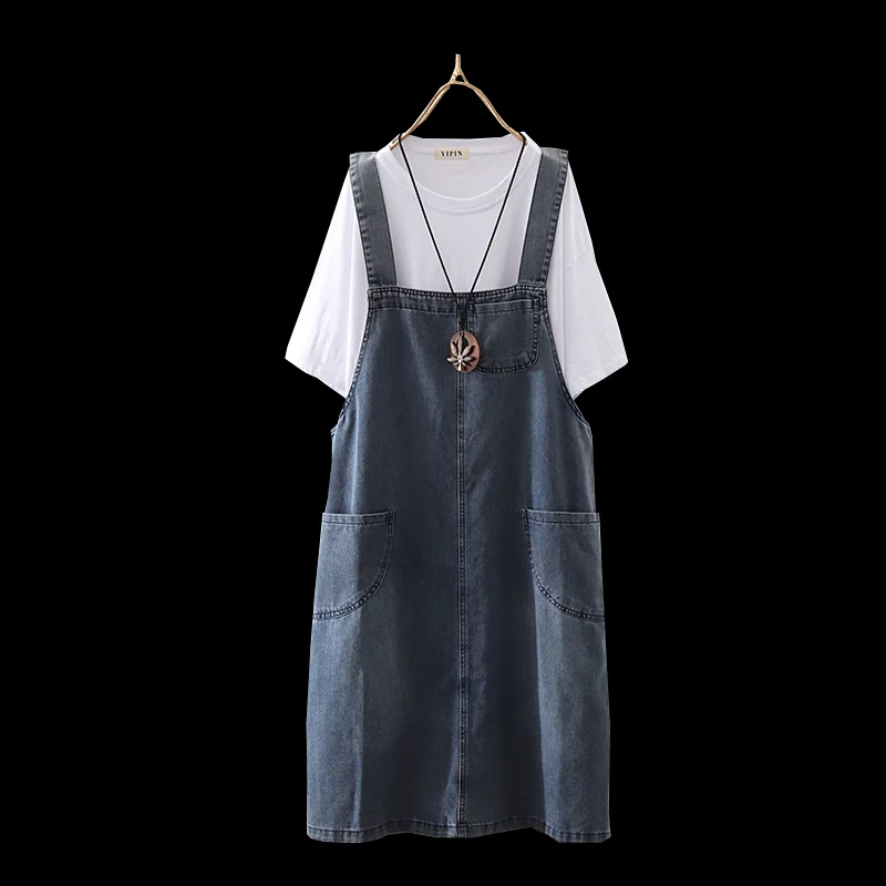 Джинсовые сарафаны для женщин 2021 сезон: весна лето новый размера плюс цельное