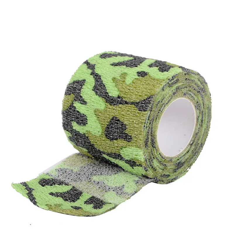 Multi-functional Camo Tape Non-woven Self-adhesive Camouflage Wrap Hunting Cycling Waterproof Non-Slip Camo Stealth Tape - Цвет: Green Camo