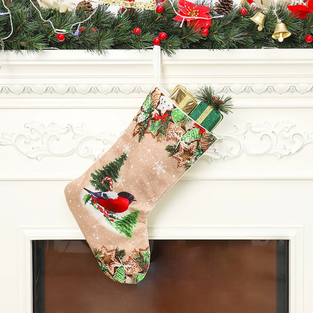 Рождественский чулок мини носок Санта Клаус сладкий подарок в сумочке