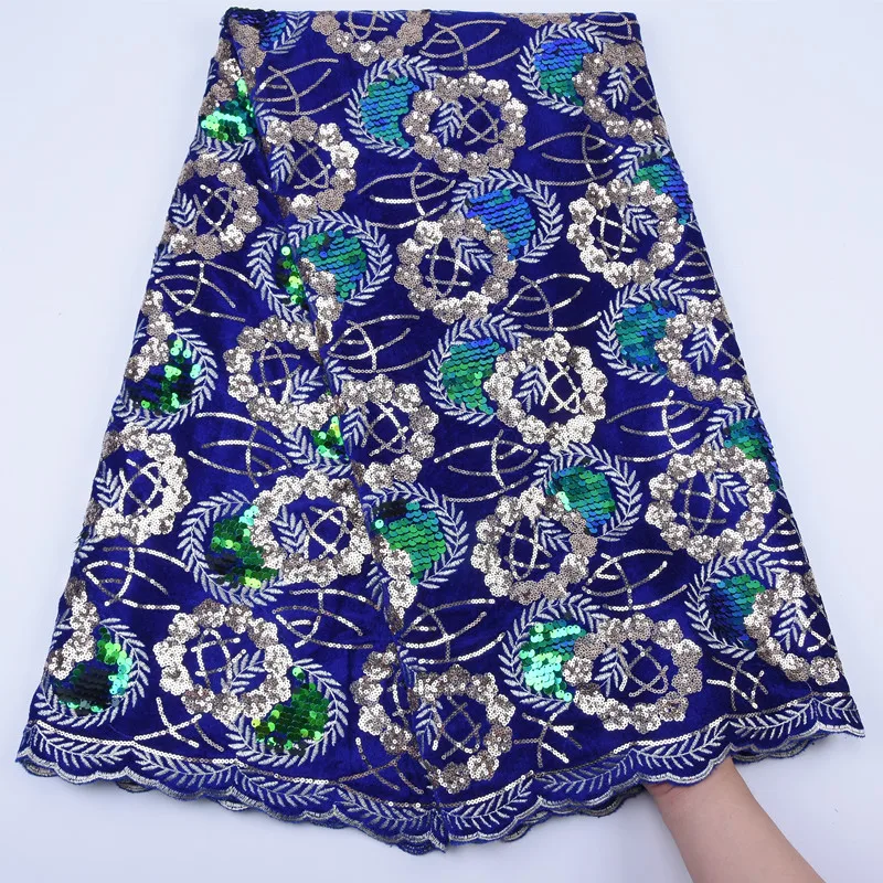 

Nigerian Swiss Soft Velvet Lace Fabric African Handwork Sequined embroidery Lace Fabric For Wedding Party Dress