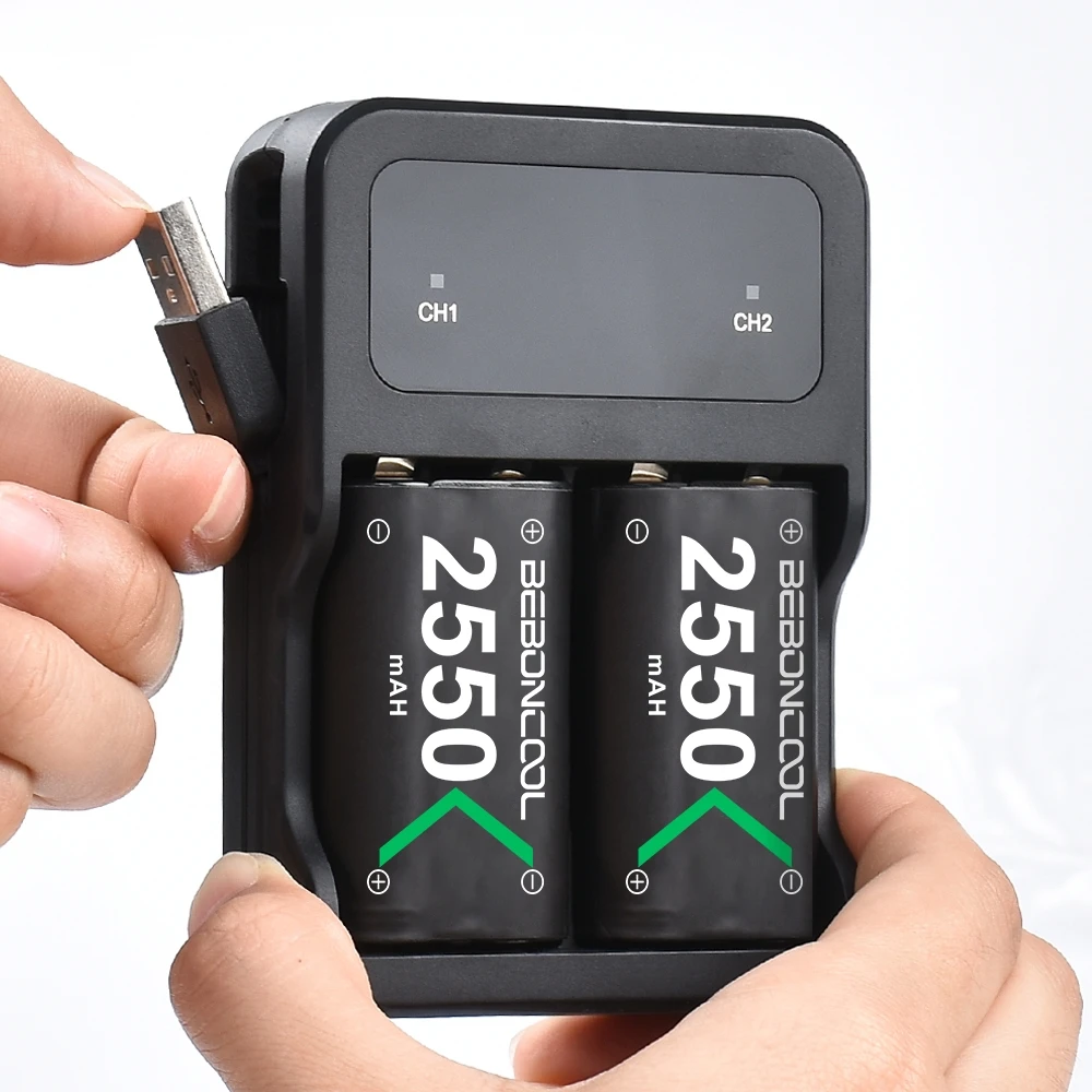 Recarregável para Xbox Gamepads sem Fio Bateria + Carregador Beboncool Bateria Série – s Xbox um Controlador Usb 2x2550mah x