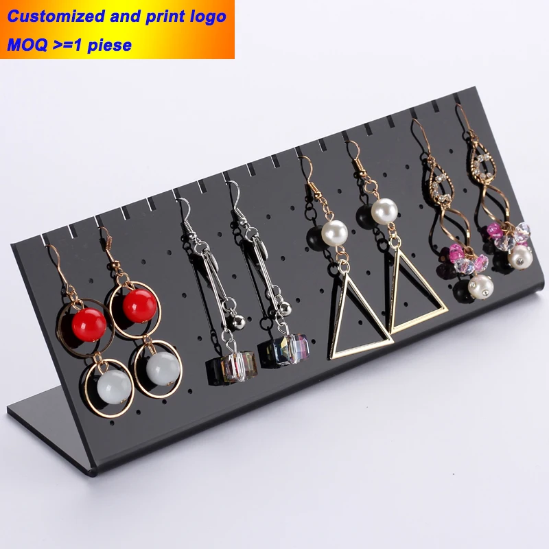 

Acrylic Silver Background Necklace Display Stand Earring Showing L Rack Jewelry Dislay Props Pendant Holder Showcase Easel