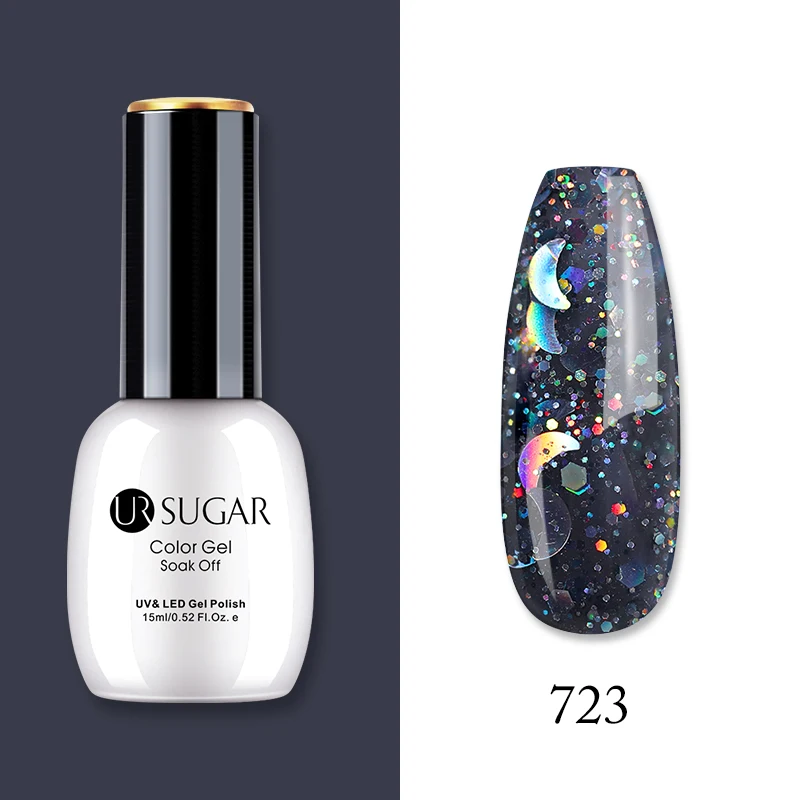 Ur Sugar, 15 мл, Цветной Гель-лак, гибридный лак для ногтей, для маникюра, УФ-светодиодный Полупостоянный гель для ногтей, впитывающий Гель-лак, базовое верхнее покрытие - Цвет: 723