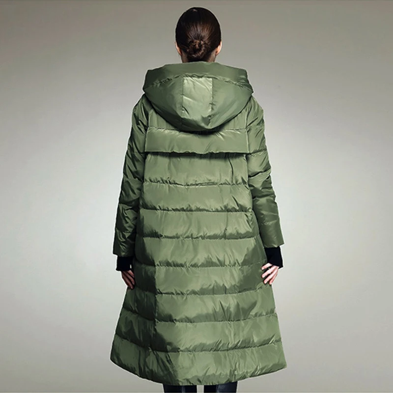 Женский однотонный пуховик с капюшоном Johnature Повседневная теплая куртка на белом