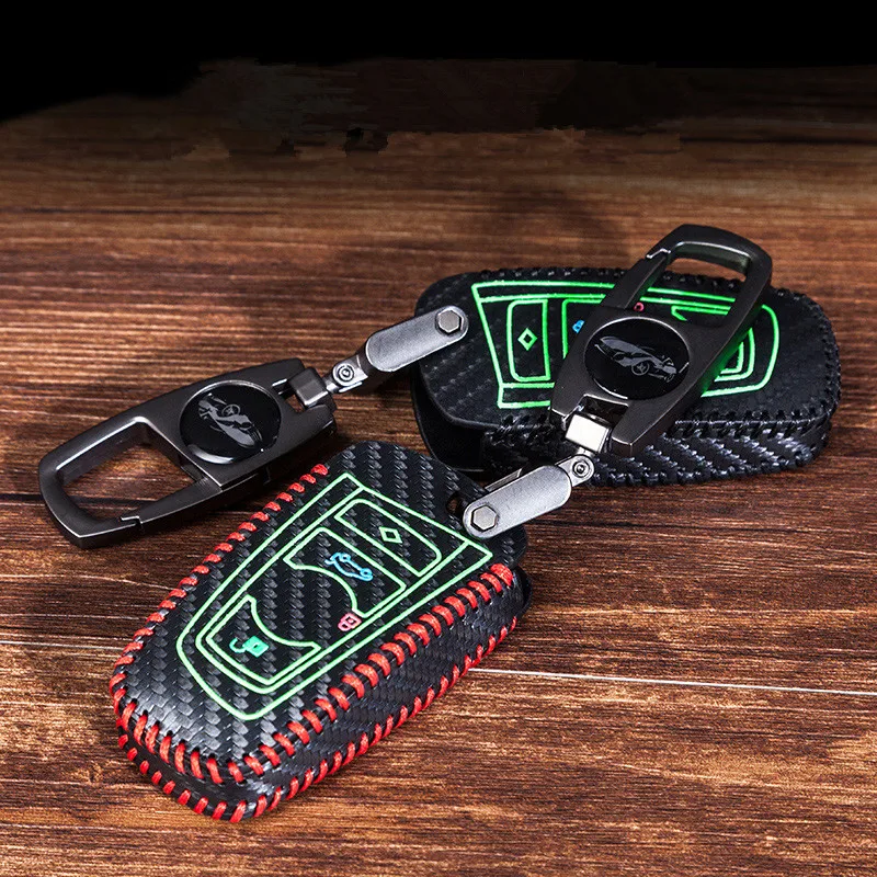 Luminous Leather car key case for Audi A5 Q7 S4 S5 A4 B9 A4L 4m TT TTS RS 8 2016 S 2017 2018 A6 Q5 cover | Автомобили и мотоциклы
