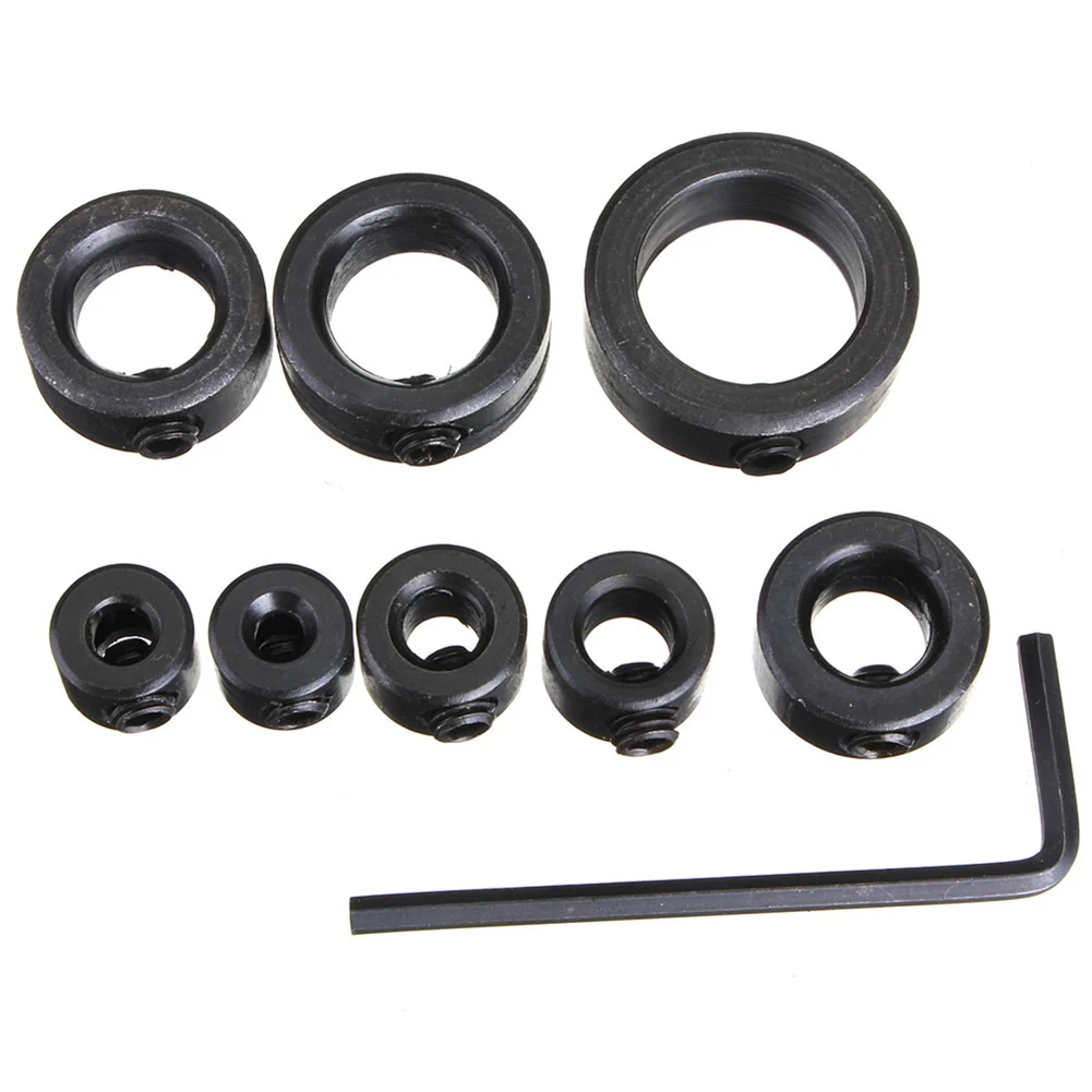 

8pcs/set Metric Drill Bit Shaft Depth Stop Collars with Hex Wrench Woodworking Drill Bit Limited Ring Collar Tool Accessory Set
