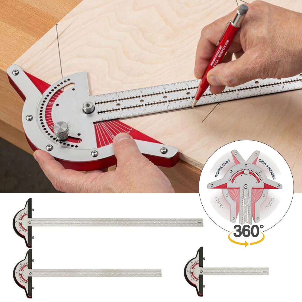 

Woodworkers Edge Rule Stainless Steel Efficient Angle Protractor Woodworking Ruler Measurement accuracy Angle Rule Carpentry Too