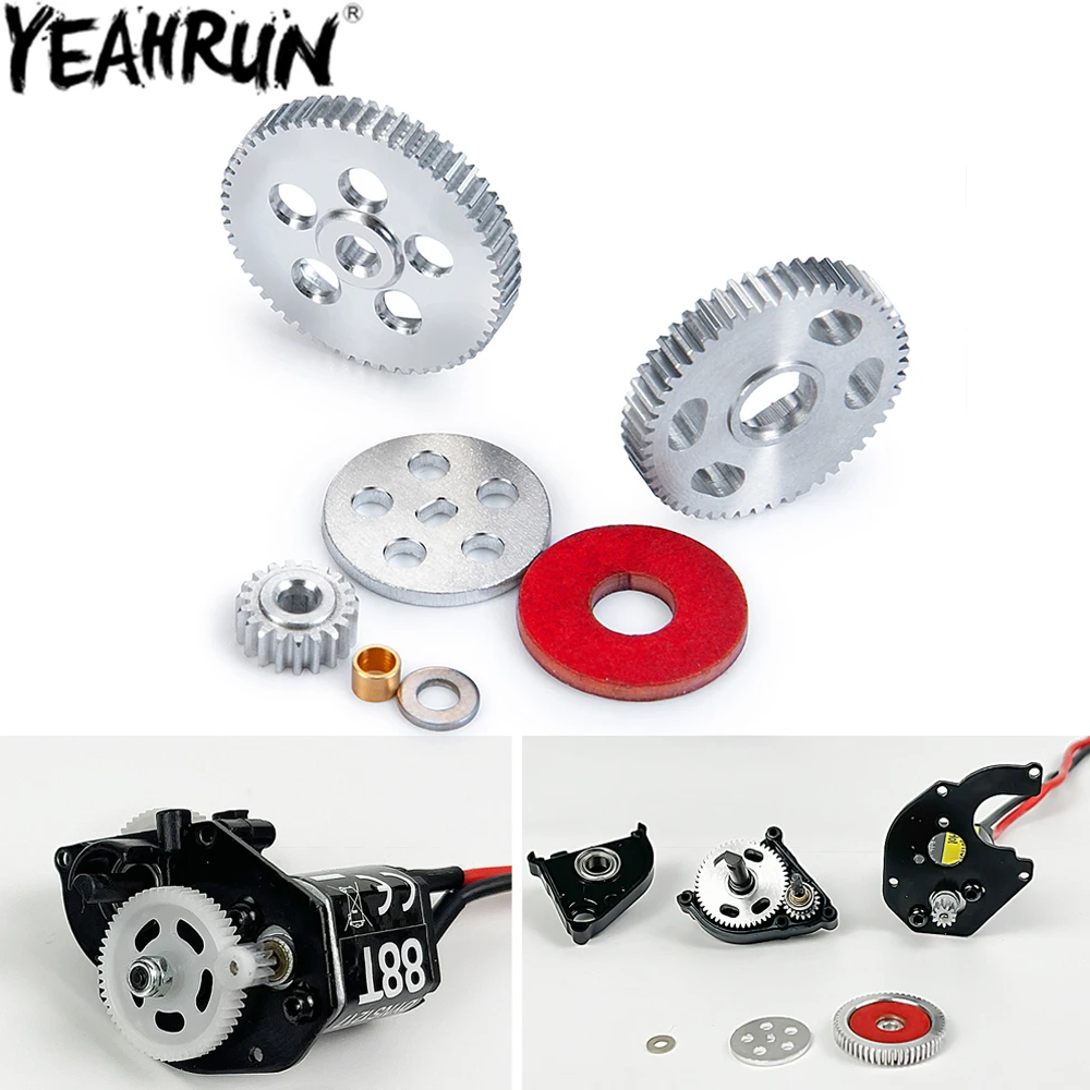

YEAHRUN Gearbox Transmission Box Gear Set 19T 51T 55T for 1/24 RC Crawler Car Axial SCX24 90081 Upgrade Parts