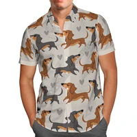 hawaii shirt hawaiian beach summer funny dachshund 3d printed mens shirt harajuku tee hip hop casual shirts 05