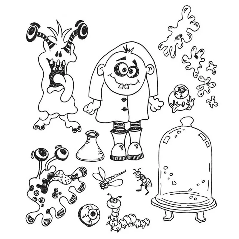 Прозрачные штампы странные Ужасы Aimals мутации Осьминог муравьиная гусеница