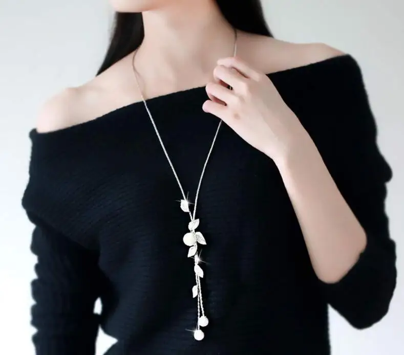 Ожерелье женское Изысканное жемчужное ожерелье с кисточкой длинной цепочкой