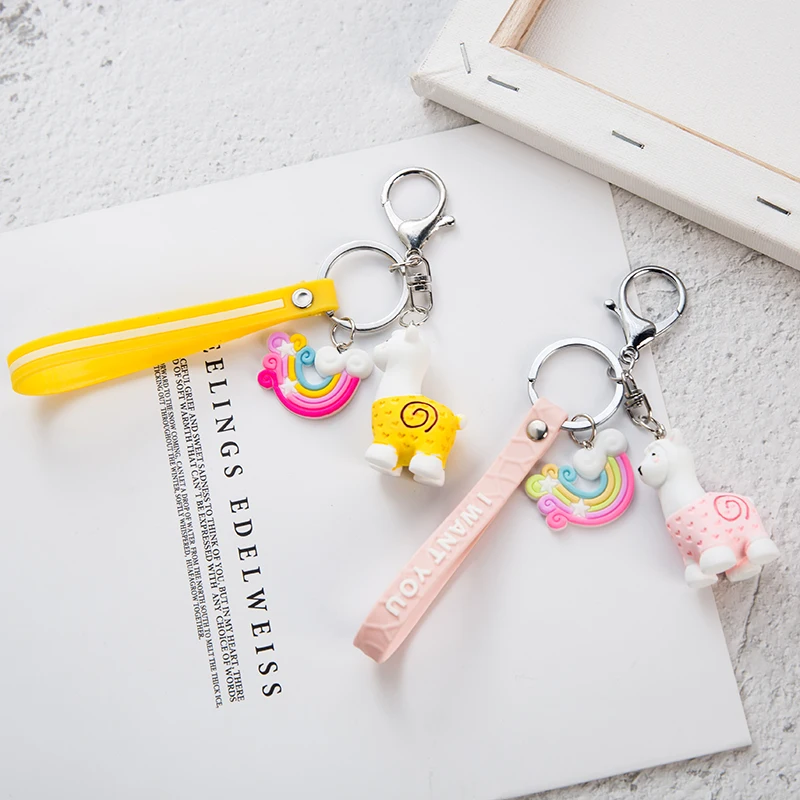Creative Animal Key Chain Cute Alpaca Doll Keychain for Women Car Ring Bag Pendant Jewelry Gifts Wholesale | Украшения и