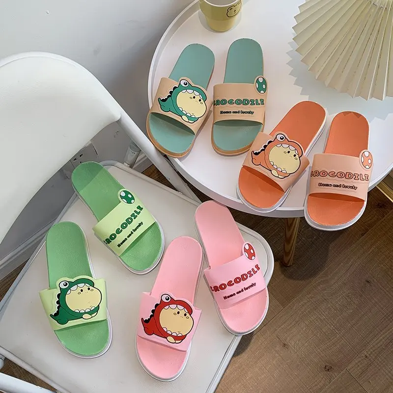 

Summer Women Floor Flat Shoes Lovely Indoor Flip Flops Female Non-Slip Bathroom Home Slippers Female Beach Shoes Sandals