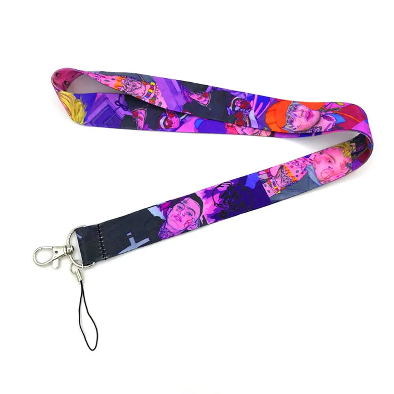 Брелок рэпер Lil Peep на шею шнурок для ключей держатель USB ID подвесная веревка