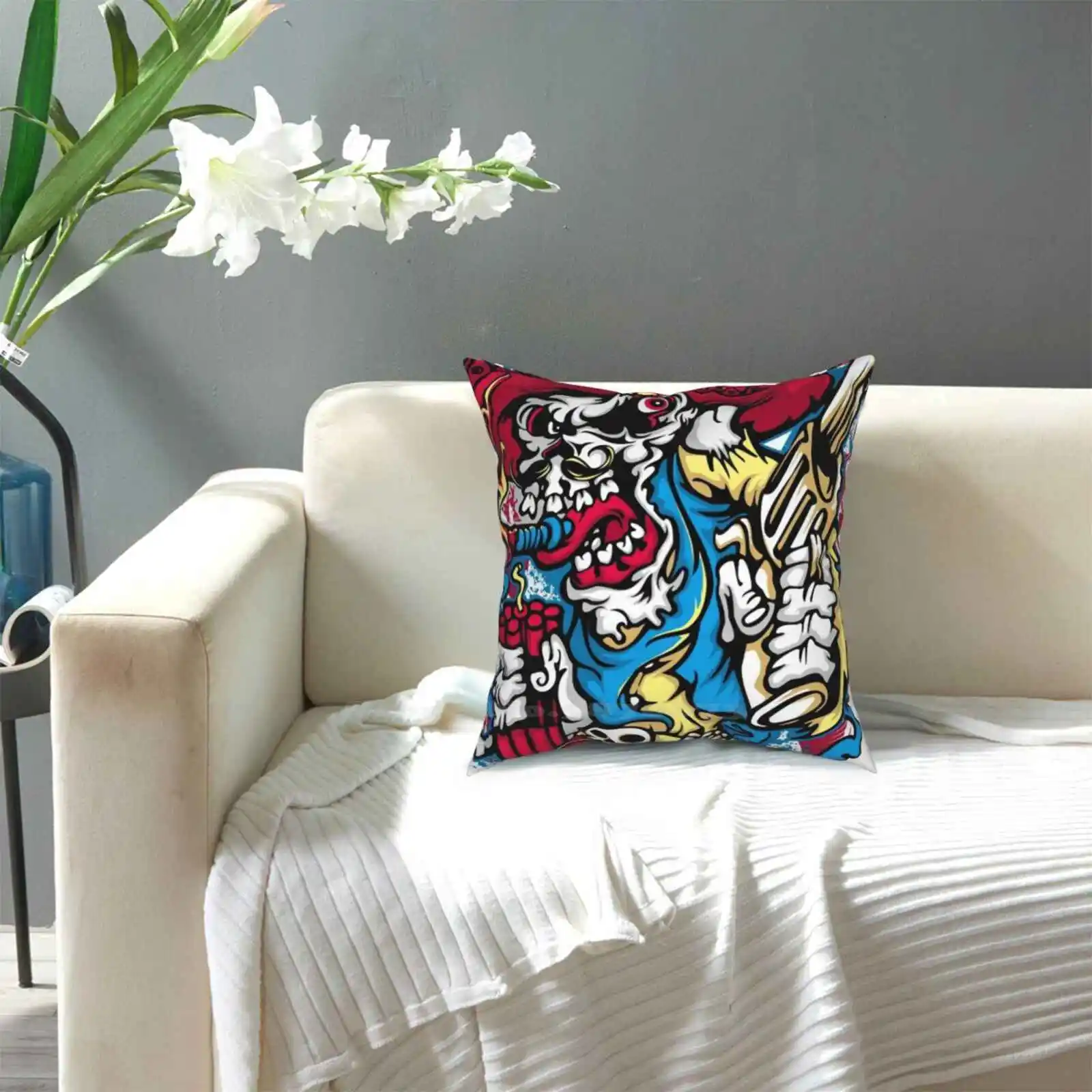 Крутой чехол со скелетом для спальни украшение дома Череп скелет череп рисунок