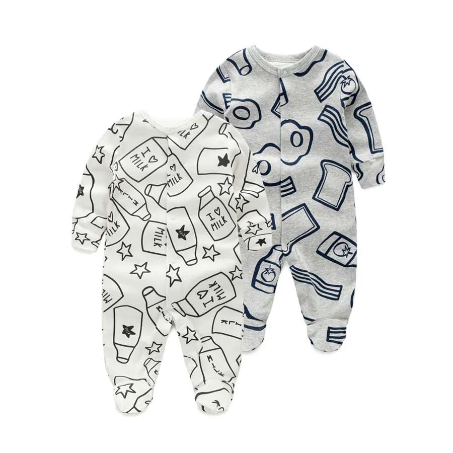 Летние детские комбинезоны для маленьких мальчиков и девочек с длинным рукавом