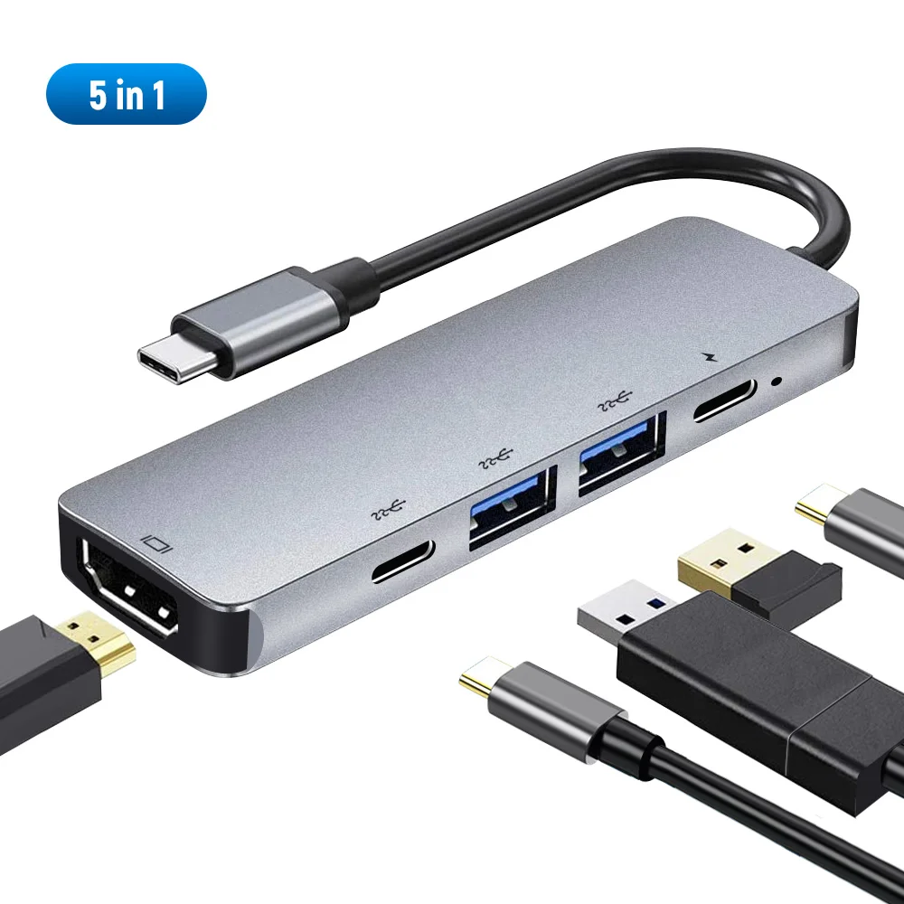 8 в 1 Алюминий сплав USB-C концентратор к HDMI-Совместимость + PD кабель для зарядки RJ45