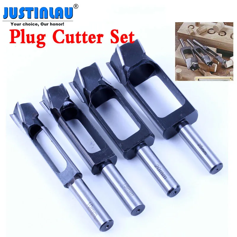 

JUSTINLAU Straight And Round Wood Plug Hole Cutter Plug Cutting Drill Take Steel Knife Log Tenon Cork Woodworking Drilling Tool