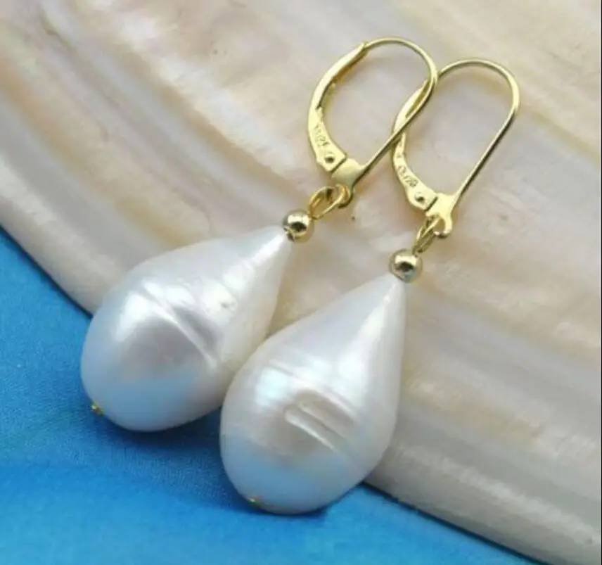 

free shipping Charming 10-14mm AAA Akoya white natural pearl earring