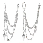 Многослойные висячие серьги-клипсы в стиле панк из нержавеющей стали