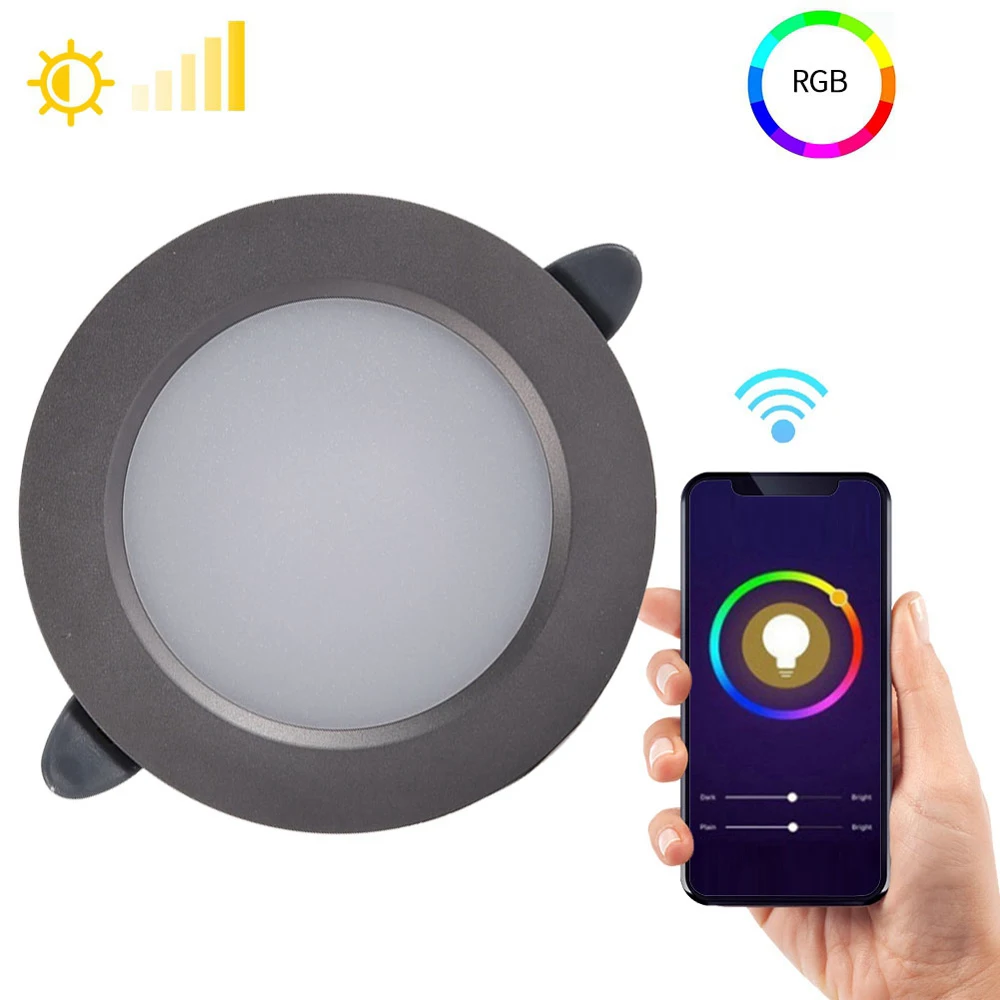 WiFi умный светильник светодиодный потолочный светильник 10 Вт цветной RGB Wake-Up совместимый с Alexa и Google Assistant