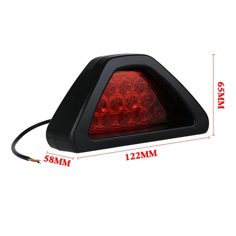 

Car LED Rear Fog Lamp Stop Tail Brake Flashing Motorcycle Safety Warning Strobe Lamp F1 Style Auto Triangular Brake Lights