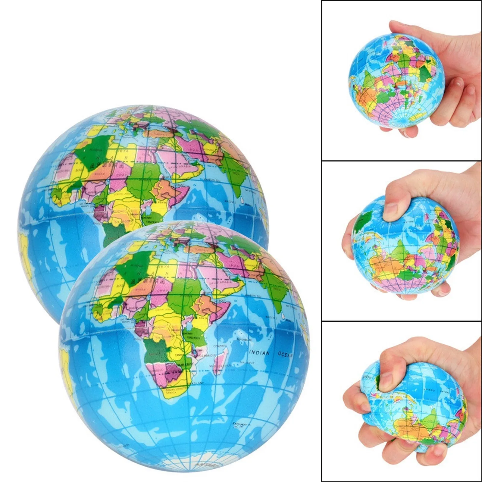 

New Stress Relief Decor World Map Foam Ball Atlas Globe Palm Planet Earth Ball squeeze toy Squishy toys for children