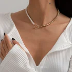 Ожерелье-чокер в стиле ретро с барочным жемчугом для женщин, богемное асимметричное жемчужное ожерелье с кулоном в готическом стиле, 2021, свадебная бижутерия, подарок