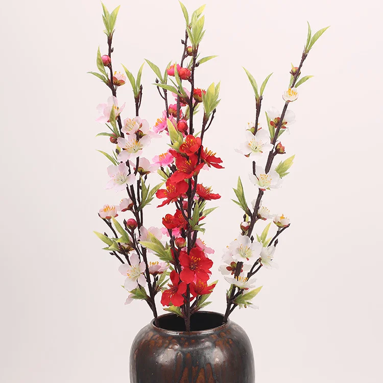 

72cm Single Artificial Peach Blossom Branch, Home Vase Flower Arrangement, DIY Event Party Dress Up, Wedding Scene Decoration