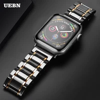 uebn luxury ceramic strap for apple watch series 5 4 3 replace wriststrap for iwatch 5 apple watch 44 40 42 38mm bracelet bands