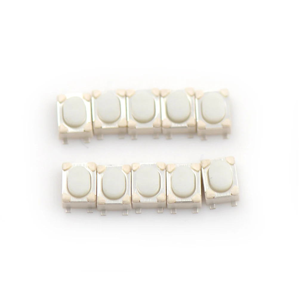 50 шт./лот микрокнопочный тактовый переключатель SMD 4Pin 3x4x2.5мм белый тактильный