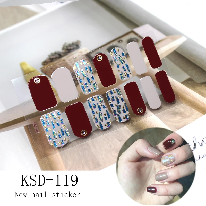 New Stickers Glitter KSD Series Irregular Sequins Nail Decals Full Cover Adhesive Nail Art Stickers Manicure for Kids Women