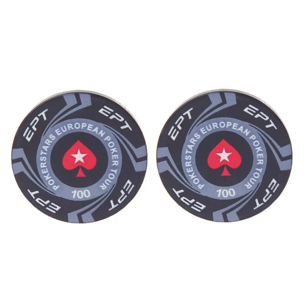 2шт EPT керамические покерные фишки европейские Pokers Tour Texas Hold'em монеты казино 4 см - Цвет: 100