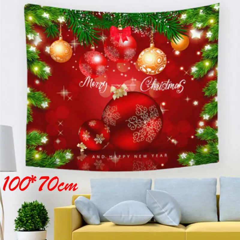 

NEW Xmas Wall Hanging Backdrop Ornament Merry Christmas Tapestry Home Decoration