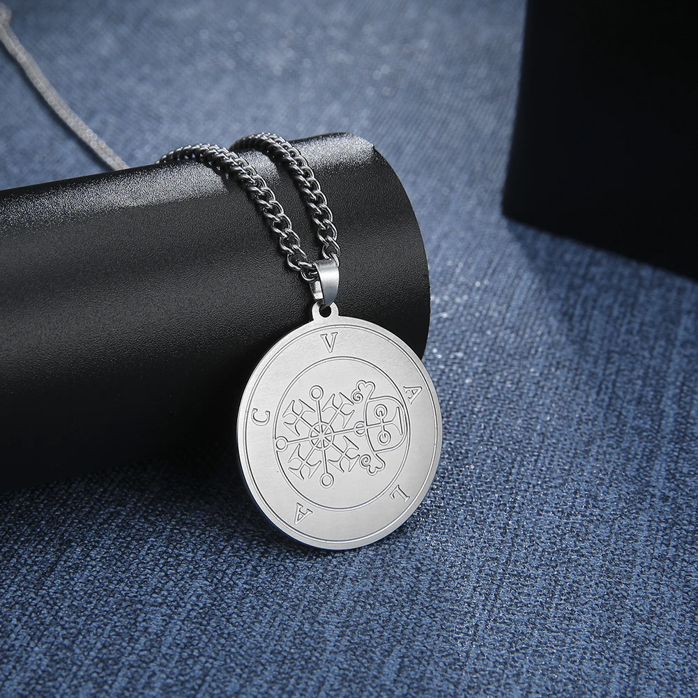 

Dawapara Great President Valak - Lesser Key of Solomon Seal Kabbalah Amulet Pendant Men Necklace Stainless Steel Jewelry