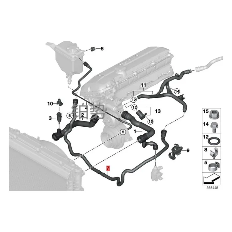 

Backflow hose Sub-kettle downpipe 2008-b mwE60 M54 E60 M54 E60 M54 E60 M54E60 M54 backflow hose