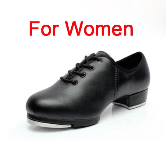 Black For Women Классическая засоряющая обувь для мужчин и женщин, на шнуровке, из натуральной кожи, на среднем каблуке, джазовая засоряющая обувь, размер EU34-EU45 - Цвет: Black For Women