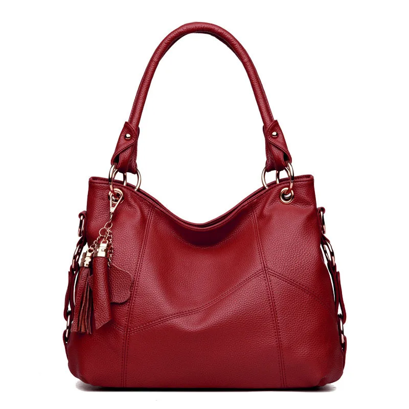 

Fashion Tassel Style Shoulder Bag Women High Quality PU Leather Women Handbag Vintage Soft Handle Crossbody Bag Ladies Tote Bag