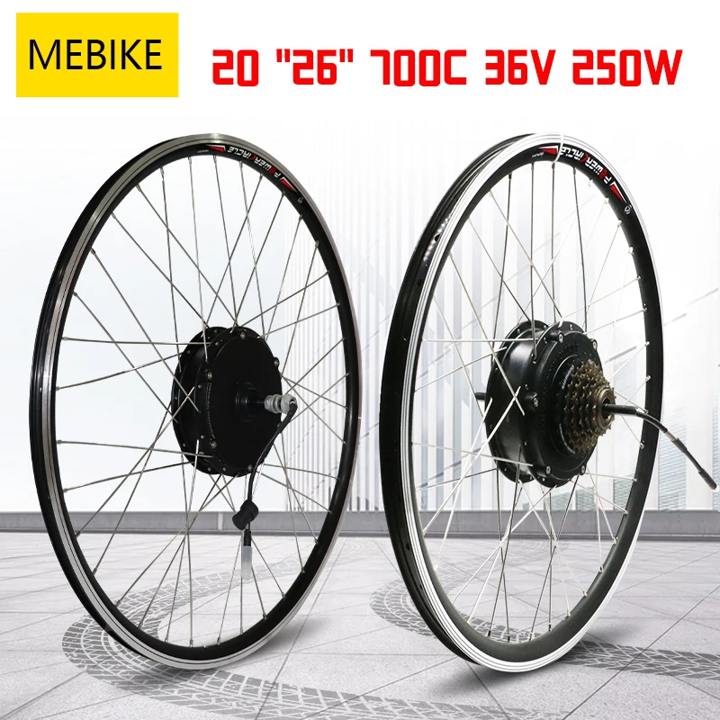 Kaufen 36V 250W Hinten Hub Motor Rad EBike Conversion Kit Bürstenlosen Elektrische Fahrrad Bike FÜR 3/6/7 Geschwindigkeit Schwungrad 20 26 Zoll 700C